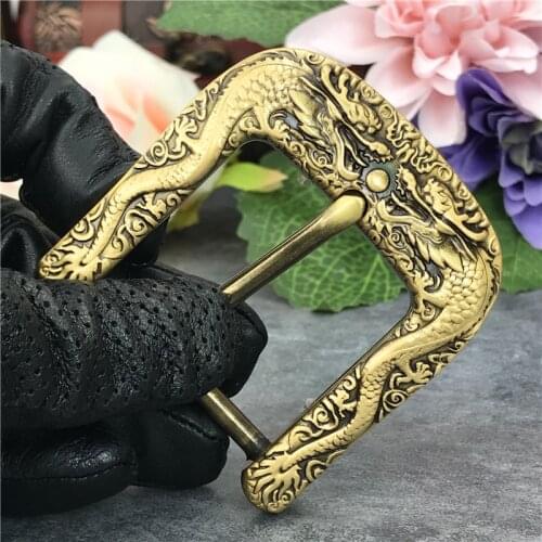Dragon Brass Belt Buckles For Men Belt DIY Accessories Buckle For Belt Boucle Ceinture Cowboy Buckle Belt Clip BK0098