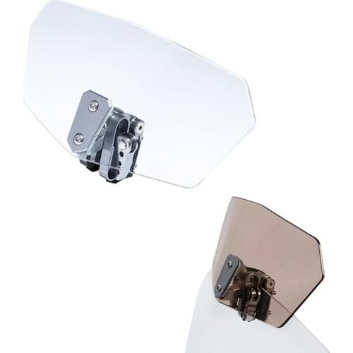 Motorcycle Adjustable Clip On Windshield Extension Spoiler Wind Deflector Clamp For Honda Yamaha Suziki Kawasaki BMW Aprilia