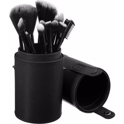 Retro Unisex Vintage Rolling Up Leather Pen Pencil Case Pouch Purse Bag Makeup New Empty Portable Makeup Box