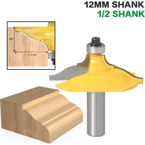 1PCS 12mm/12.7mm Shank Tenon Cutter for Woodworking Tools 1/2" Shank Crown Molding Router Bit Line Knife Woodworking Cutter