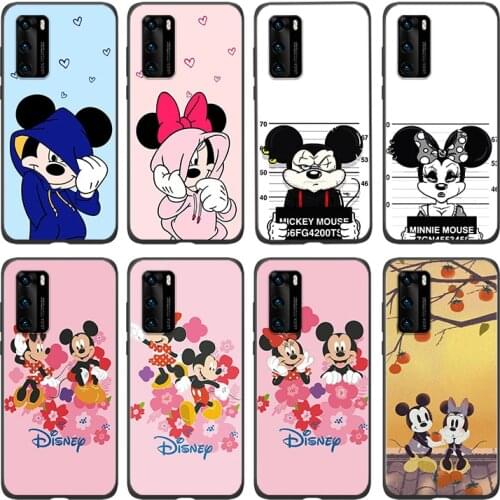 Silicone Cover Mickey mouse love For Huawei P 50 P40 P30 P20 P10 P9 P8 Pro Plus Lite E mini 2017 2019 Phone Case