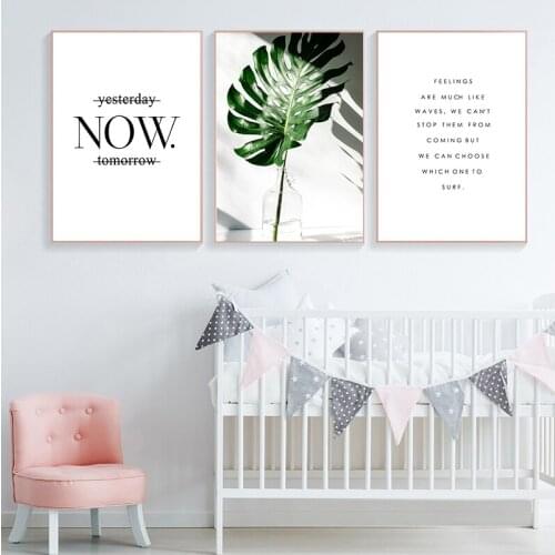 Nordic Canvas Painting Modern Prints Plant Leaf Art s Prints Green Art Wall Pictures Living Room Unframed