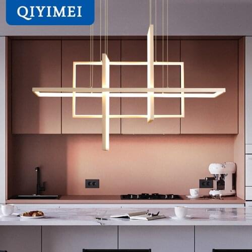 Modern Led Pendant Lights For Living Bedroom Restaurant Dining Kitchen White Black Gold Aluminum Cord Lamp Luminaire Lustre