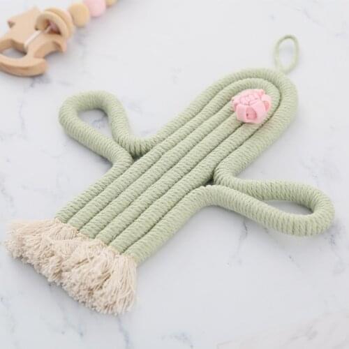 Nordic Style Woven Wall Hanging Bohemian Cactus Succulent Macrame Pendant Tassels Tapestry Ornament Kids Room Decoration