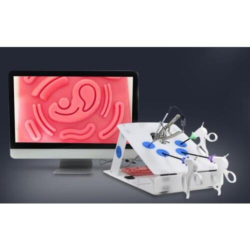 Gynecological laparoscopic surgery simulation training device needle holder forceps scissors Hole slot gripper tools