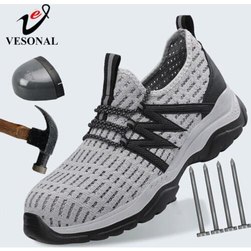 Breathable Mesh Security Work Safety Boot Shoes Men Boots Construction Steel Toe Cap Anti-smashing Outdoor safty Sneakers Casual