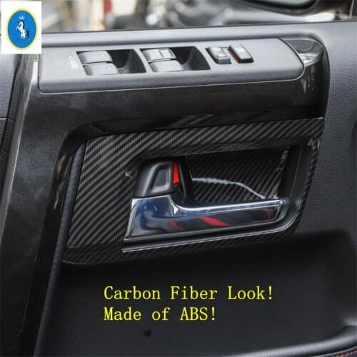 Yimaautotrims Fit For Toyota 4Runner 2010 - 2019 Inner Door Pull Doorknob Handle Bowl Cover Trim ABS Carbon Fiber Exterior Kit