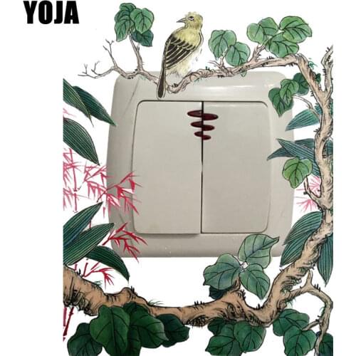 YOJA Spring Branch Birds Switch Decor Living Room Bedroom Wall Sticker Personalized 8SS0703