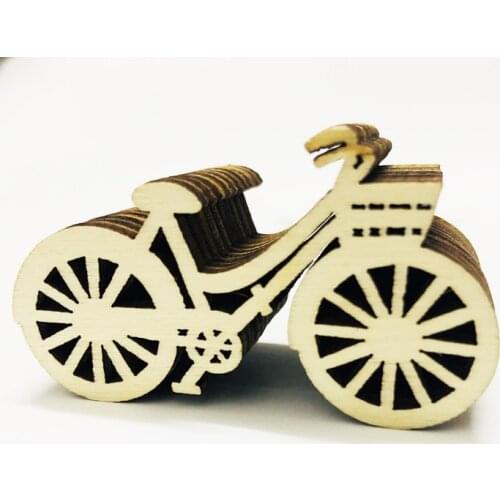 10pcs Wooden Bicycle Patch Baubles Tags Christmas Trees Decorations Ornaments Christmas DIY Craft Toys Gifs for Children