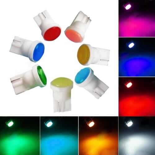 10 X T10 W5W COB 0.6W LED Car Clearance Lights Auto License Plate Lights Bulbs DC 12V Car Door Lamp Super Bright