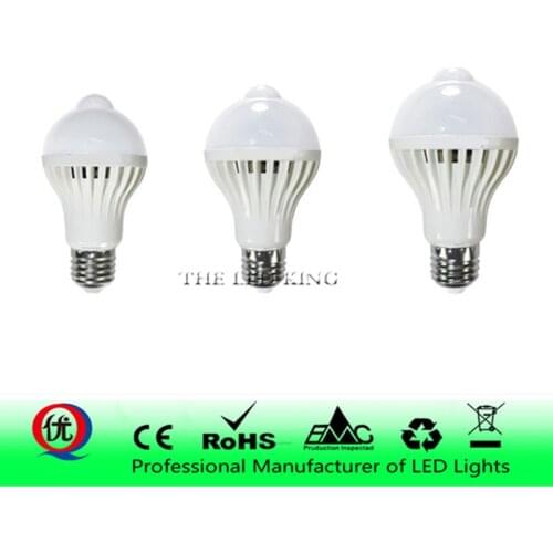 12W E27 Led Light Night Lamp Motion Sensor Ampoule Security Smart Lamps PIR Sensor Sound Sensor Auto Off/On 220V 110V Bombillas