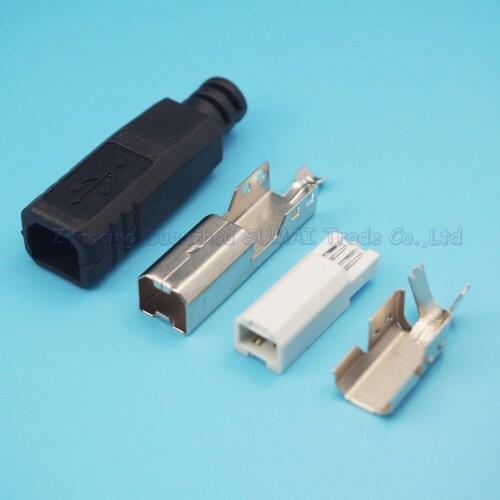 Free shipping 30sets 4 in 1 USB-B male plug USB printer port with plastic shell
