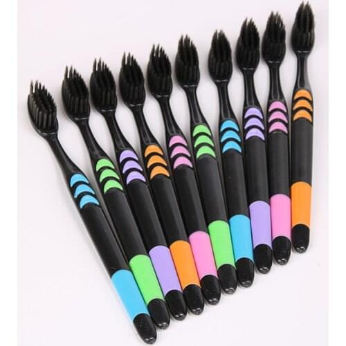 Drop Shipping Environmental Protection Bamboo Toothbrush Colorful Design Teeth Cleaner Brush