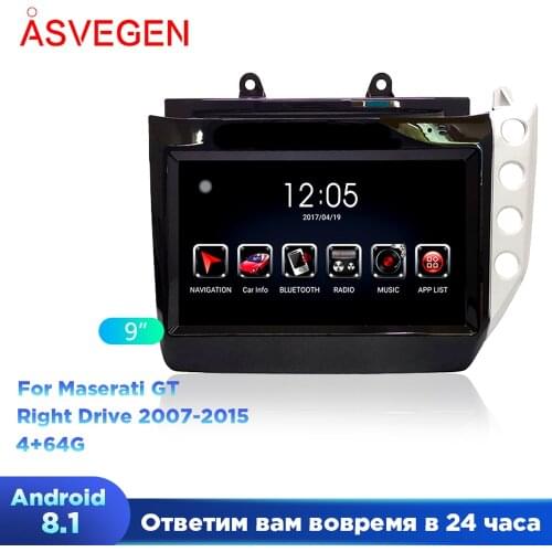 9" PX6 Android 8.1 For Maserati GT 4+64G Right Drive With Bluetooth Car Multimedia Auto Stereo Video GPS Navigation Video Player