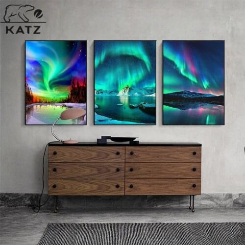 Aurora Diamond Painting World View Embroidery Crossing Diy Landscape Painting Mosaic Art Gift Cross Stitch Home Decoration