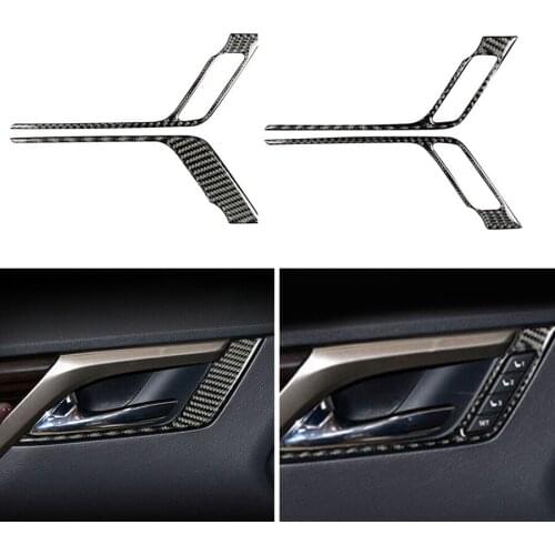 Carbon Fiber Car Inner Door Handle Bowl Panel Cover Trim Stickers Frame For Lexus RX300 270 200T 450H 2016-2019 interior Parts