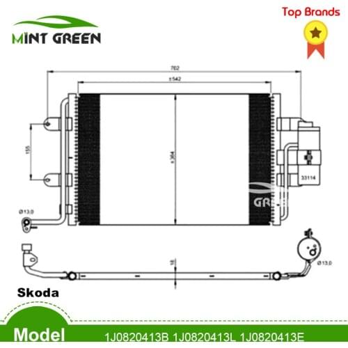 For free shippig AC Conditioning Condenser 1J0820413B 1J0820413L 1J0820413E 1J0820413N for Skoda OCTAVIA Seat TOLEDO Mk II LEON