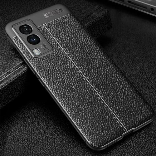 For VIVO V21 V21E V20 X60 Y51 2020 Y31 2021 Shockproof Case Luxury Litchi Grain Pattern Soft Silicone Bumper Protective Cover