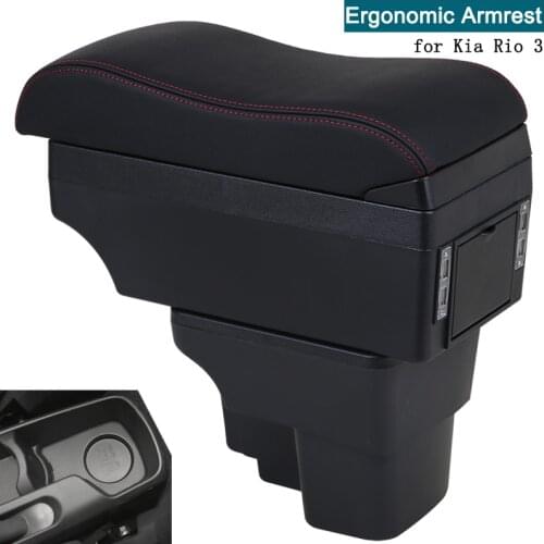 For Kia Rio armrest box 2012-2016 Rio3 universal Automotive central armrest box refit accessories Ashtray cup holder Ergonomic