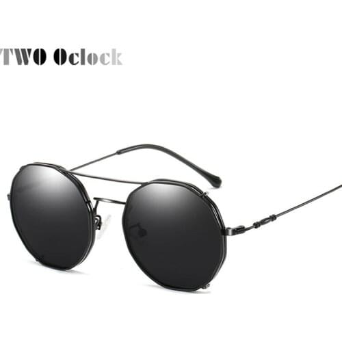 TWO Oclock 2 In 1 Fashion Prescription Sunglasses Women Polarized Clip On Sun Glasses Optic Metal Shades For Women Z17122