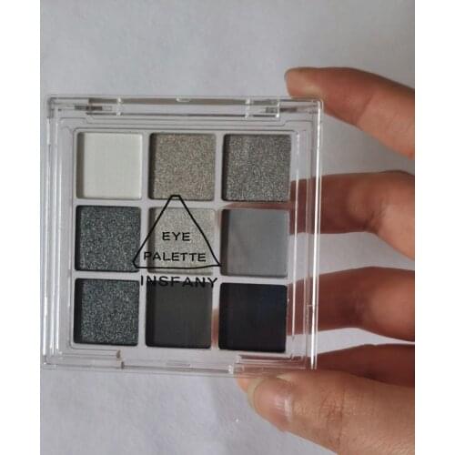 9 Colors Smoky Makeup Eyeshadow Pearlescent Matte Black Gray Eye Shadow Makeup Pigments Palette Womens Eye Cosmetics TSLM1