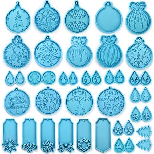Christmas Ball Resin Mold Keychain Pendant Silicone Mold Epoxy Mold Candy Chocolate Jewelry Making Pendant Clay Molds