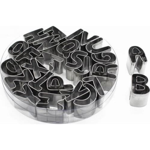 Stainless Steel Alphabet Letter Cookie Cutters Mold Biscuit Number Cutter Set Cake Decorating Moulds Fondant Cutter Set