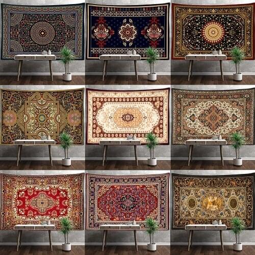 Retro Mandala Tapestry Wall Hanging Bohemian Style Psychedelic Witchcraft Tapiz Hippie Bedroom CarpetHome Decor