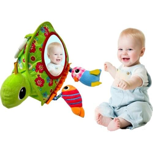 Distorting Mirror Plush Toy Pendant Hear Ability Baby Carriage Pendant Sensory Baby Toy Mirror Cognition