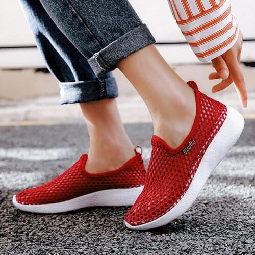Women Shoes Summer Mesh Breathable Shoes Woman Shoes Fashion Sneakers Soft Comfortable Slip On Womens Shoes Zapatos De Mujer