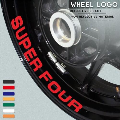 Motorcycle sticker waterproof decorative wheel stripe logo with reflective MOTO inner ring decal for HONDA SUPER FOUR