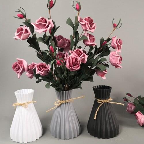 Plastic Vase Home Decor Unbreakable Flower Vase Living Room Decoration Tabletop Vase Wedding Flowerpot Modern Minimalist Crafts