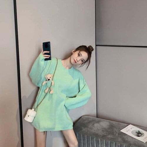 Fluffy sweater Loose thin sweater top sweater women