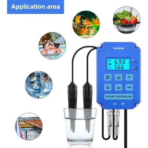 Newest 2-in-1 PH ORP Redox Controller Wifi Output Power Relay Monitor Water Quality Tester For Laboratories Analysis Aq