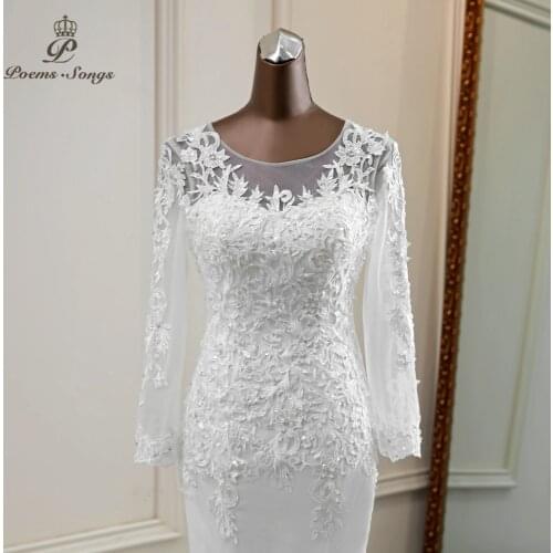 Mermaid wedding dresses 2021 long sleeve mariee bride dress wedding gowns vestido de noiva sereia