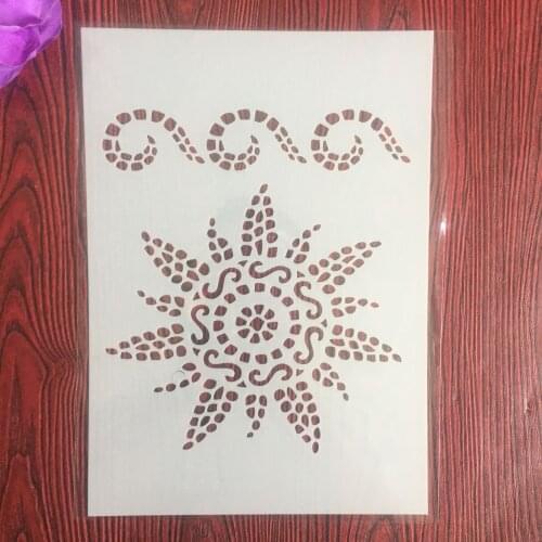 A4 29 * 21cm flower Mandala DIY Stencils Wall Painting Scrapbook Coloring Embossing Album Decorative Paper Card Template