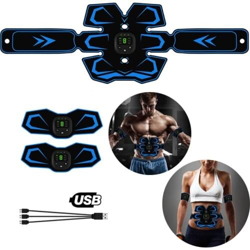 Smart EMS Abdominal Muscle Stimulator Toner Rechargeable Abdominal Vibrating Belt Hip Trainer Massage Electrostimulation Fitness