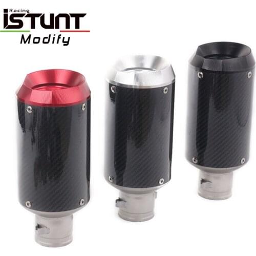 ISTUNT 36-51mm Universal Motorcycle Exhaust Escape moto Modified Carbon Fiber Muffler Pipe For R6 CBR1000 K7 K8 Z900 MT09 ZX6R