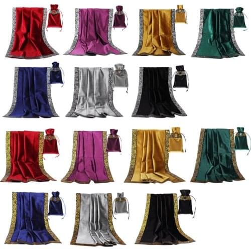 Thickened Velvet Divination Altar Cloth Board Game Tablecloth Card Pad with Bag