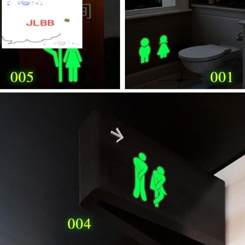 Bathroom Toilet Luminous door Wall Sticker Glow in the dark Home Decor Toilet decoration mural wall decals Fluorescent Stickers