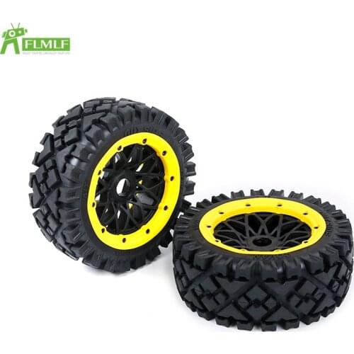 All-terrain Tire Reticulated Wheel Hub Front or Rear Wheels Tyre Kit for 1/5 HPI ROFUN BAHA ROVAN KM BAJA 5B Toys Games Parts