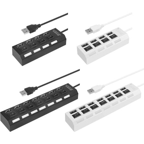 High Speed USB Hub 480Mbps Multi USB 2.0 Splitter Power Cable Expander Adapter for Household Computer PC Safety Parts