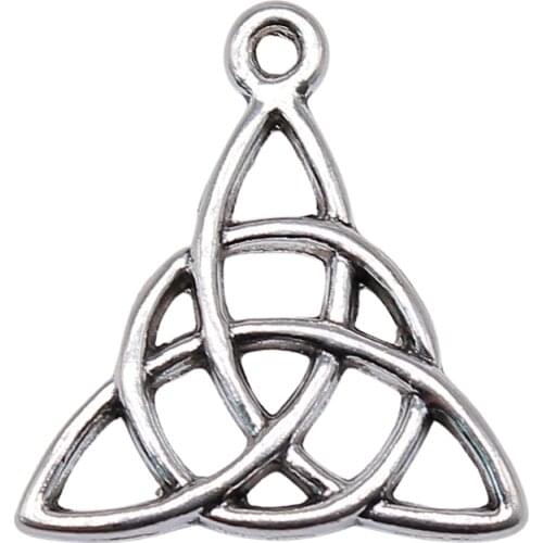 WYSIWYG 20pcs 21x20mm Triquetra Symbol Charms For Jewelry Making Triquetra Amulet Charms Charm Triquetra Symbol