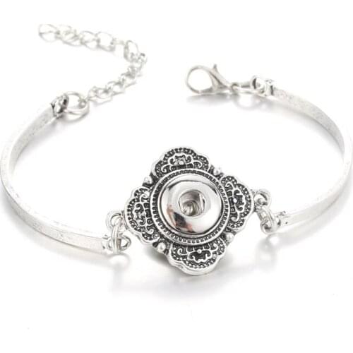Snap Button Bangles & Bracelet Color Jewelry 12mm Snaps Button Chain Bracelet charm bracelet Snap Jewelry women