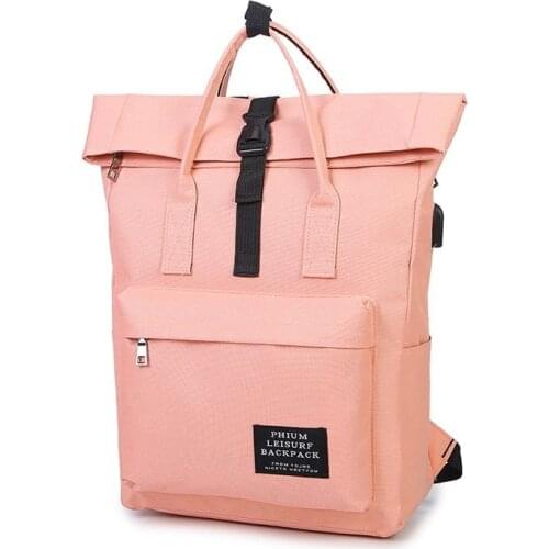 Women External USB Charge Backpack Canvas Rucksack Mochila Escolar Girls Laptop Shoulder School Bags Backpack for teens S2201