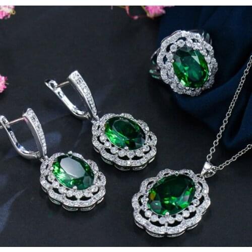 Zlxgirl bridal jewelry sets AAA Cubic zircon earrings necklace ring wedding jewelry sets ladies banquet set couple jewelry set