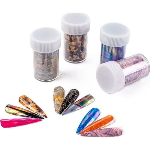 1Box 4*100cm Nail Foils Marble Series Pink Blue Foils Paper Nail Art Transfer Sticker Slide Nail Art Decal Nails Accessories