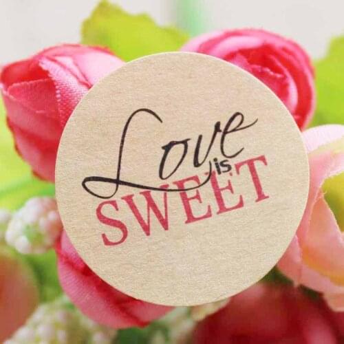 100pcs love sweet vintage self adhesive sticker labels candy/gift/souviours decoration label tag 3cm size