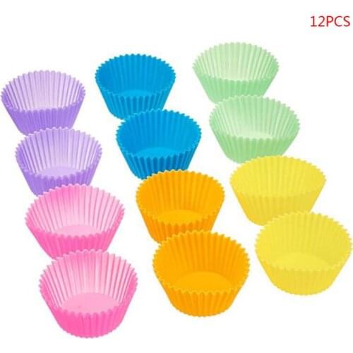 12 Pcs/Lot Reusable Silicone Baking Cups Mini Cupcake Liners Cake Tools Molds
