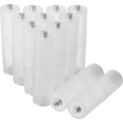 12pcs/lot Portable AAA to AA Size Cell Battery Converter Adapter Batteries Holder Case Switcher for Battery Case Box